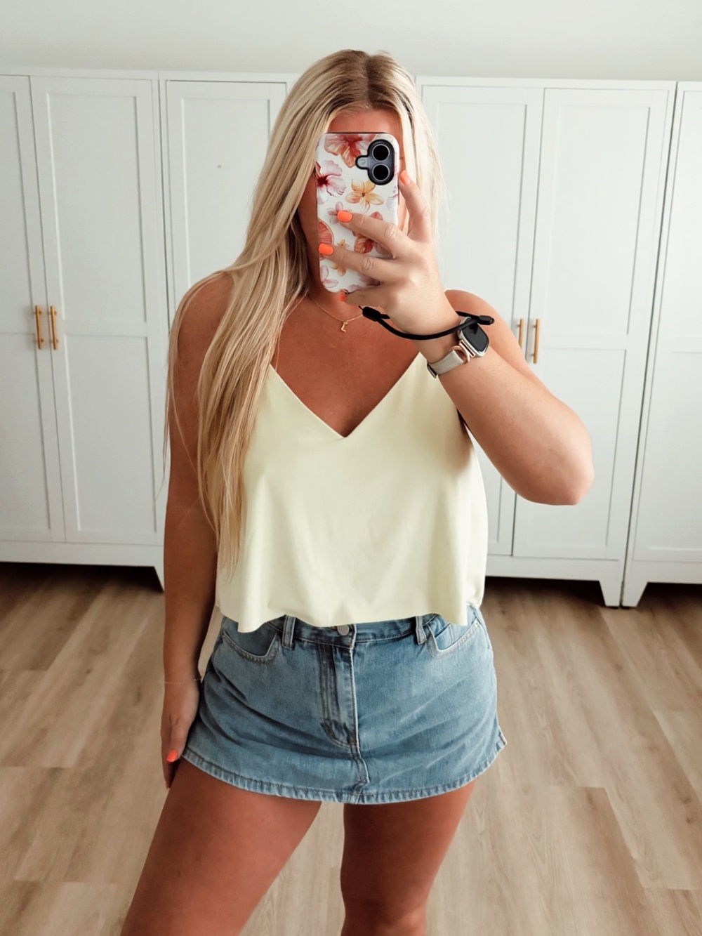Light green velvet crop tank top